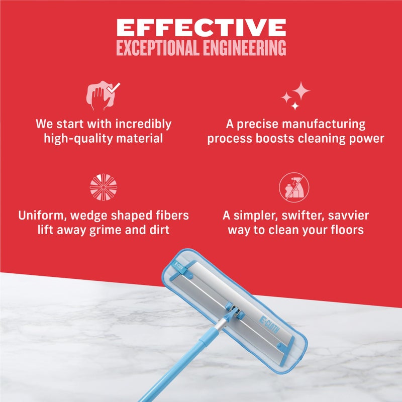 E-Cloth Deep Clean Microfiber Mop - Reusable Mop Pad for Home Cleaning, Hard Floors, Wood, Tile, or Laminate, Machine Washable, Use Wet for Cleaning or Dry for Dusting, No Refills or Spray Needed - Image 4